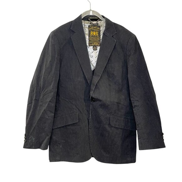 $350 SCOTCH AND SODA Pinstripe Blazer Jacket Rare Denim Blue-Gray Size L 50 - Picture 1 of 7